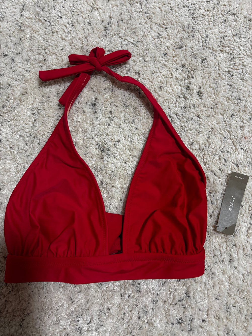 J.Crew Red Halter Bikini Top Size XS NWT
